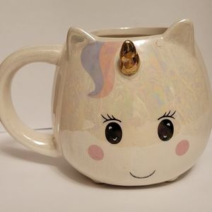 Unicorn 3D Mug Whimsical 10 STRAWBERRY STREET Opalescent Gold Cup Mug Glass